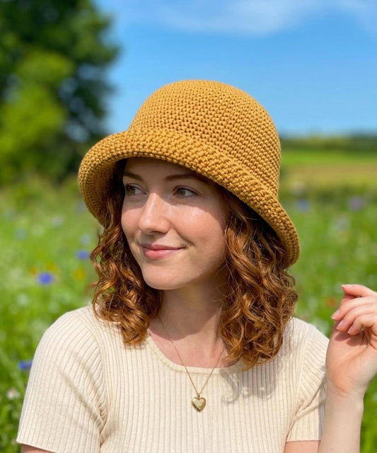 Crochet Bucket Hat Pattern PDF | 4 Sizes Baby to Adult | Easy Ribbed Sun Hat | Beginner Crochet Summer Hat | Instant Download