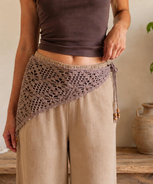 Crochet Hip Scarf Pattern PDF | Flower Lace Belt Wrap | Boho Festival Waist Scarf | Easy Summer Beach Sarong Instant Download