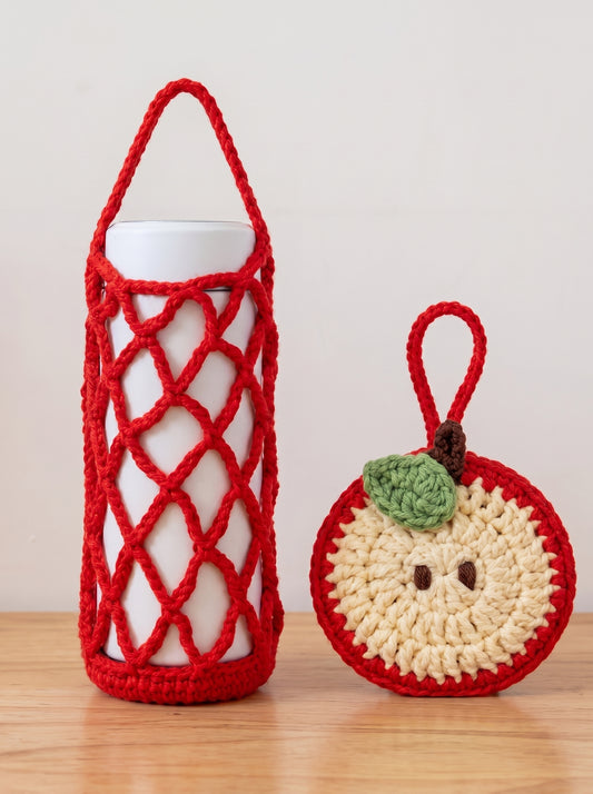 FREE Apple Crochet Bottle Holder & Bag Charm