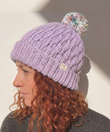 Crochet Beanie Pattern PDF | Lavender Pom Pom Hat | Easy Cable Stitch Winter Hat | Beginner Friendly Crochet | Instant Download - Image 3
