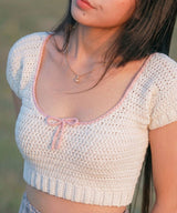 Crochet Top Pattern Beginner PDF | Scoop Neck Crop Top | Crochet Bow Top | Easy Crochet Pattern | Cropped Short Sleeve | Summer Crochet - Image 3