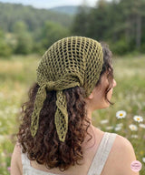 Crochet Bandanna PDF Pattern | Mesh Hair Scarf | Boho Headscarf | Summer Hip Wrap | Summer Crochet Tee |  Digital Download | Crochet Pattern - Image 4