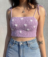 Crochet Crop Top Pattern PDF | Lavender Daisy Tank Top | Easy Beginner Summer Crochet | Tie Strap Bralette, Festival Top | Instant Download - Image 5