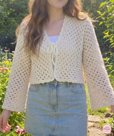 Crochet Crop Cardigan Pattern PDF | Granny Square Bell Sleeve Summer Sweater | Easy Boho Crochet Top Pattern for Women - Image 3
