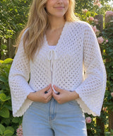 Crochet Crop Cardigan Pattern PDF | Granny Square Bell Sleeve Summer Sweater | Easy Boho Crochet Top Pattern for Women