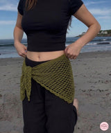 Crochet Bandanna PDF Pattern | Mesh Hair Scarf | Boho Headscarf | Summer Hip Wrap | Summer Crochet Tee |  Digital Download | Crochet Pattern - Image 2