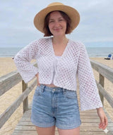 Crochet Crop Cardigan Pattern PDF | Granny Square Bell Sleeve Summer Sweater | Easy Boho Crochet Top Pattern for Women - Image 2