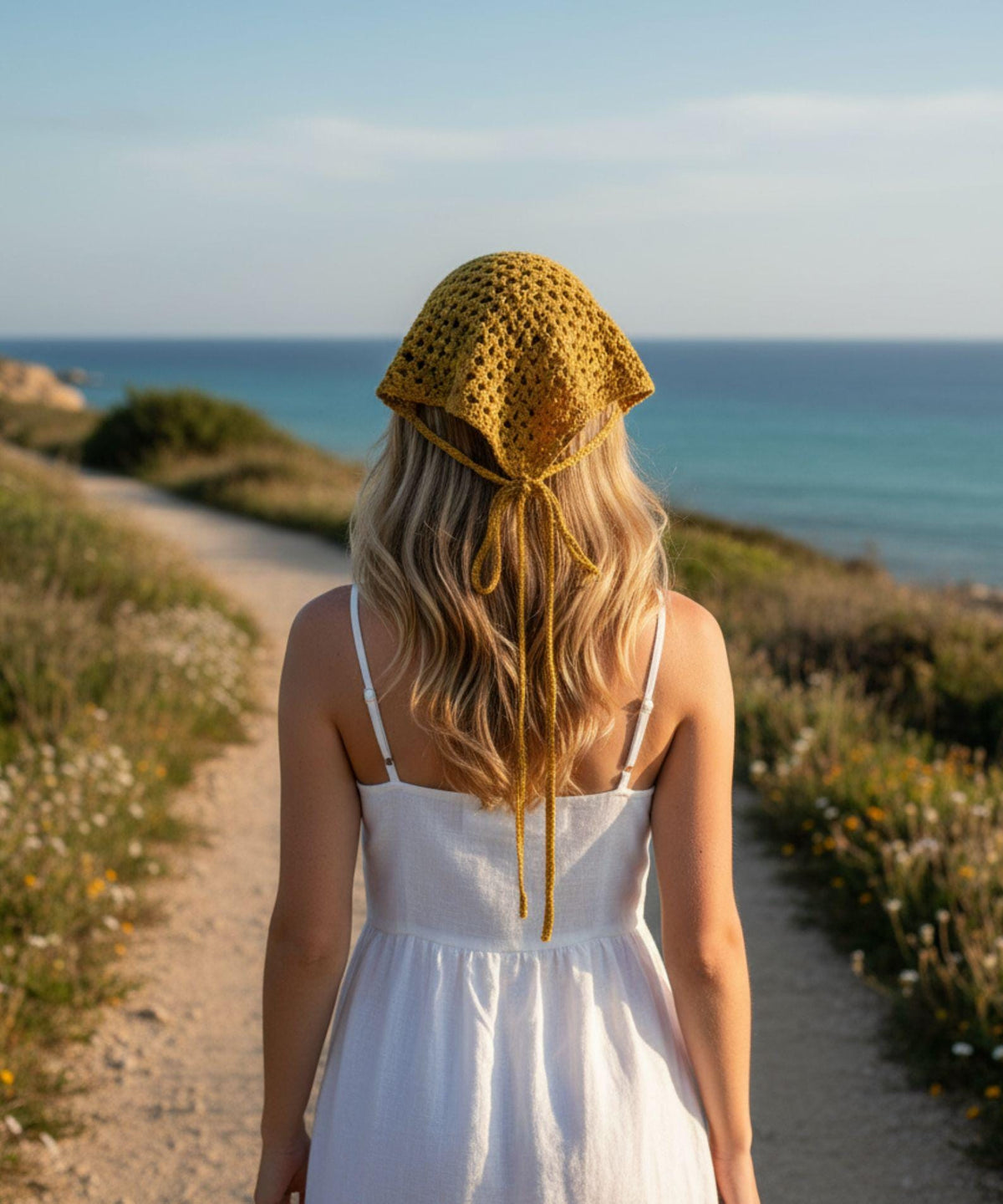 Crochet Bandana Pattern PDF | Easy Beginner Triangle Headscarf | Boho Hair Scarf Crochet Pattern | Instant Download Summer Accessory - Image 5