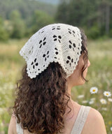 Crochet Bandana PDF Pattern | Floral Lace Head Scarf | Boho Headscarf | Summer Hair Wrap | Summer Crochet Pattern | Instant Download | - Image 2