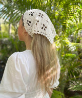 Crochet Bandana PDF Pattern | Floral Lace Head Scarf | Boho Headscarf | Summer Hair Wrap | Summer Crochet Pattern | Instant Download |
