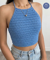 Crochet Halter Top Pattern PDF | Boho Crop Top Summer | Easy Beginner Crochet Top | Festival Beach Halter Neck Instant Download