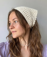 Crochet Bandana Pattern PDF | Mesh Lace Triangle Headscarf | Boho Hair Scarf | Cottagecore Head Wrap Summer Instant Download - Image 4