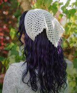 Crochet Bandana Pattern PDF | Mesh Lace Triangle Headscarf | Boho Hair Scarf | Cottagecore Head Wrap Summer Instant Download - Image 2