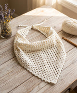 Crochet Bandana Pattern PDF | Mesh Lace Triangle Headscarf | Boho Hair Scarf | Cottagecore Head Wrap Summer Instant Download - Image 3