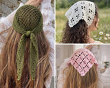 Crochet Bandana Pattern PDF Bundle | 5 Boho Head Scarf Patterns | Summer Crochet Headband Hair Scarf | Instant Download - Image 4