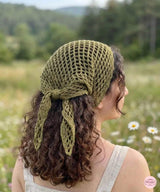 Crochet Bandana Pattern PDF | Mesh Boho Headscarf | 4 Languages En De Fr Es | Summer Hair Scarf Head Wrap Instant Download - Image 5