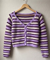 Crochet Cardigan Pattern PDF | Striped Button Fitted Top | Boho Summer Crochet | Long Sleeve Crochet Top | Beginner Instant Download - Image 3