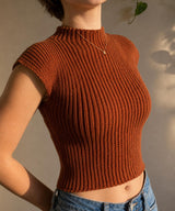 Crochet Mock Neck Top Pattern PDF | Ribbed Crop Top | Cap Sleeve Fitted Top | Retro Boho Summer Crochet Top | Instant Download - Image 3