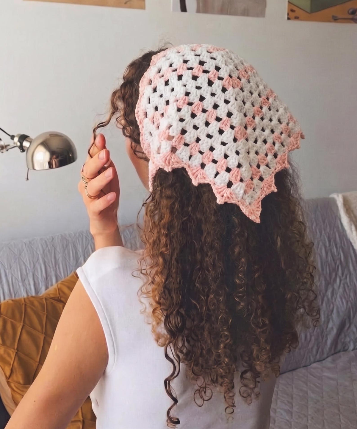 Crochet Bandanna PDF Pattern | Triangle Headscarf | Boho Headscarf | Summer crochet pattern | Digital Download | Crochet Pattern - Image 2