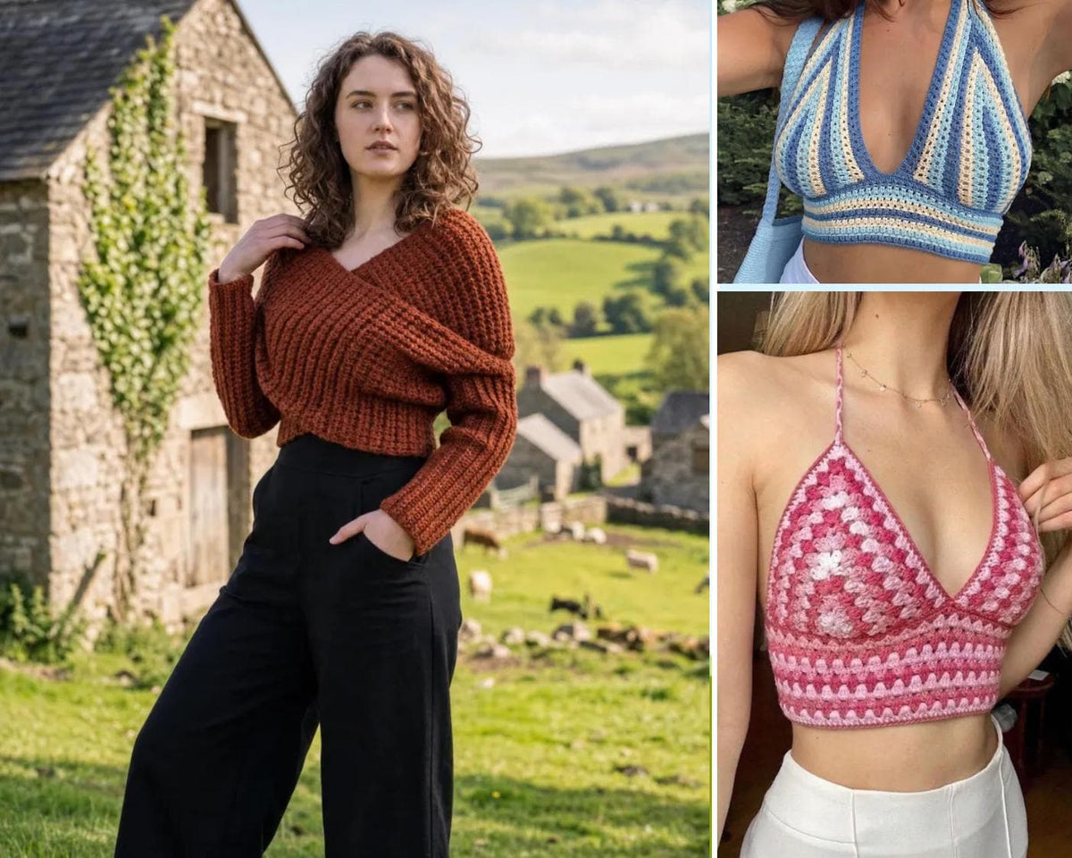 Crochet Top Pattern Bundle PDF | 8 Summer Crop Tops | Halter Bralette Tank Wrap | Easy Beginner Boho Beach Instant Download - Image 3