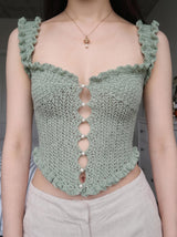 Crochet Corset Top Pattern PDF | Ruffle Bustier Crop Top | Coquette Lace Top | Cottagecore Boho Summer Crochet Instant Download - Image 5