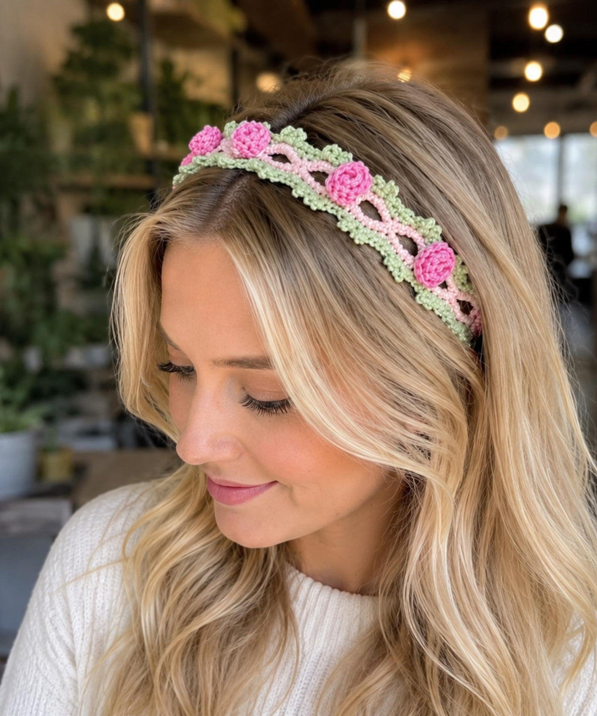 Crochet Rose Headband Pattern PDF | Floral Flower Hairband | Boho Cottagecore Hair Accessory | Bridal Wedding Crown Instant Download - Image 4
